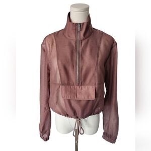 NWOT Good American cropped zip pullover